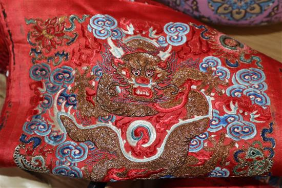 A quantity of Chinese textiles etc.